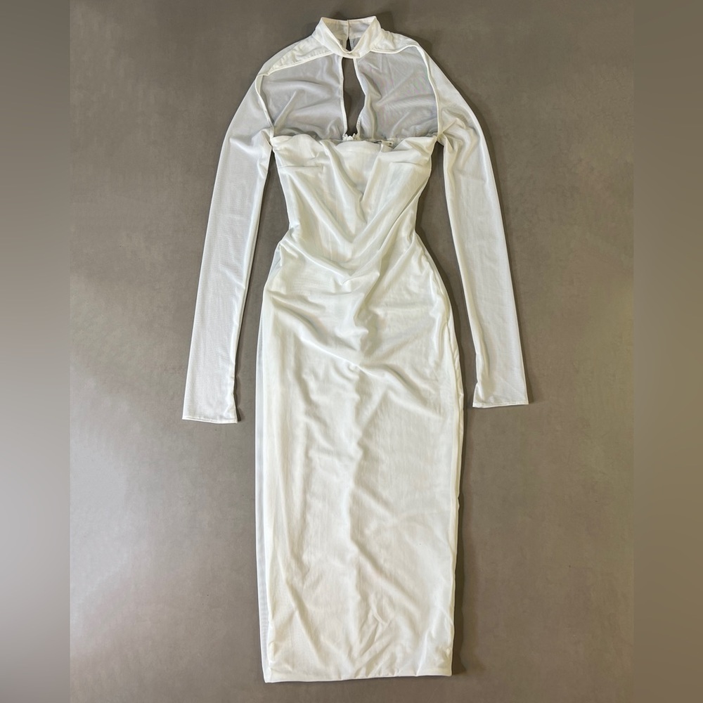 House of CB Milarose long sleeve mesh corset dress